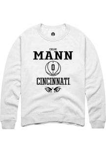 Chloe Mann  Rally Cincinnati Bearcats Mens White NIL Sport Icon Long Sleeve Crew Sweatshirt