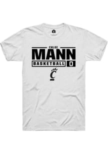 Chloe Mann  Cincinnati Bearcats White Rally NIL Stacked Box Short Sleeve T Shirt