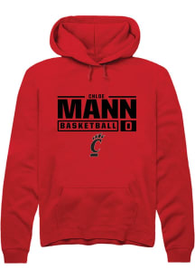 Chloe Mann  Rally Cincinnati Bearcats Mens Red NIL Stacked Box Long Sleeve Hoodie