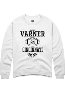 Darian Varner  Rally Cincinnati Bearcats Mens White NIL Sport Icon Long Sleeve Crew Sweatshirt