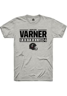 Darian Varner  Cincinnati Bearcats Ash Rally NIL Stacked Box Short Sleeve T Shirt