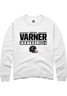 Darian Varner  Rally Cincinnati Bearcats Mens White NIL Stacked Box Long Sleeve Crew Sweatshirt