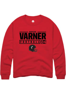 Darian Varner  Rally Cincinnati Bearcats Mens Red NIL Stacked Box Long Sleeve Crew Sweatshirt