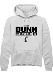 Daylee Dunn  Rally Cincinnati Bearcats Mens White NIL Stacked Box Long Sleeve Hoodie