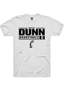 Daylee Dunn  Cincinnati Bearcats White Rally NIL Stacked Box Short Sleeve T Shirt