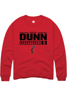 Daylee Dunn  Rally Cincinnati Bearcats Mens Red NIL Stacked Box Long Sleeve Crew Sweatshirt