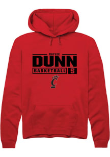 Daylee Dunn  Rally Cincinnati Bearcats Mens Red NIL Stacked Box Long Sleeve Hoodie