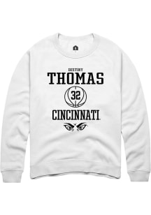 Destiny Thomas Rally Mens White Cincinnati Bearcats NIL Sport Icon Crew Sweatshirt