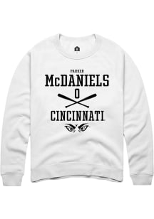 Parker McDaniels Rally Mens White Cincinnati Bearcats NIL Sport Icon Crew Sweatshirt