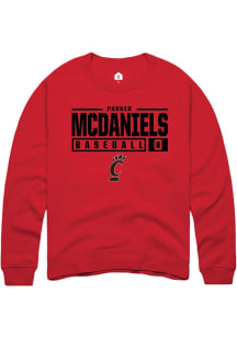 Parker McDaniels Rally Mens Red Cincinnati Bearcats NIL Stacked Box Crew Sweatshirt