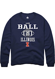 Aaron Ball  Rally Illinois Fighting Illini Mens Navy Blue NIL Sport Icon Long Sleeve Crew Sweatshi..