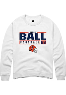 Aaron Ball  Rally Illinois Fighting Illini Mens White NIL Stacked Box Long Sleeve Crew Sweatshirt