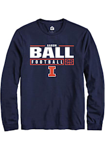 Aaron Ball  Illinois Fighting Illini Navy Blue Rally NIL Stacked Box Long Sleeve T Shirt