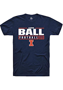 Aaron Ball  Illinois Fighting Illini Navy Blue Rally NIL Stacked Box Short Sleeve T Shirt