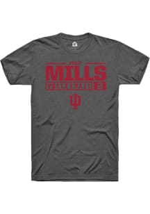 Carly Mills Dark Grey Indiana Hoosiers NIL Stacked Box Short Sleeve T Shirt