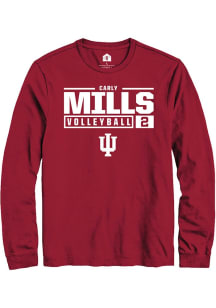 Carly Mills Rally Mens Red Indiana Hoosiers NIL Stacked Box Tee