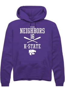 Tyson Neighbors Rally Mens Purple K-State Wildcats NIL Sport Icon Hooded Sweatshirt