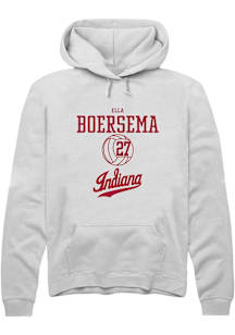 Ella Boersema  Rally Indiana Hoosiers Mens White NIL Sport Icon Long Sleeve Hoodie
