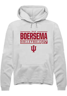 Ella Boersema  Rally Indiana Hoosiers Mens White NIL Stacked Box Long Sleeve Hoodie