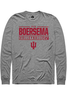 Ella Boersema  Indiana Hoosiers Graphite Rally NIL Stacked Box Long Sleeve T Shirt