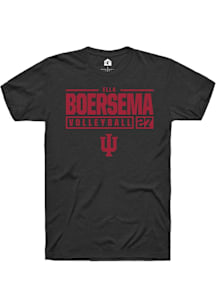 Ella Boersema  Indiana Hoosiers Black Rally NIL Stacked Box Short Sleeve T Shirt