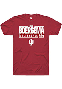 Ella Boersema  Indiana Hoosiers Red Rally NIL Stacked Box Short Sleeve T Shirt