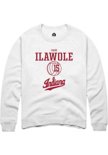 Sade Ilawole Rally Mens White Indiana Hoosiers NIL Sport Icon Crew Sweatshirt