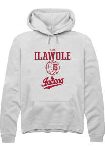 Sade Ilawole Rally Mens White Indiana Hoosiers NIL Sport Icon Hooded Sweatshirt