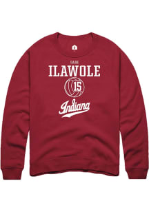 Sade Ilawole Rally Mens Red Indiana Hoosiers NIL Sport Icon Crew Sweatshirt
