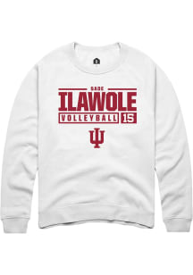 Sade Ilawole Rally Mens White Indiana Hoosiers NIL Stacked Box Crew Sweatshirt