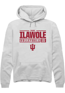 Sade Ilawole Rally Mens White Indiana Hoosiers NIL Stacked Box Hooded Sweatshirt