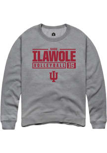 Sade Ilawole Rally Mens Graphite Indiana Hoosiers NIL Stacked Box Crew Sweatshirt