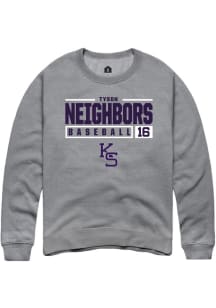 Tyson Neighbors Rally Mens Graphite K-State Wildcats NIL Stacked Box Crew Sweatshirt