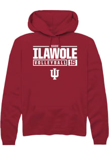 Sade Ilawole Rally Mens Red Indiana Hoosiers NIL Stacked Box Hooded Sweatshirt