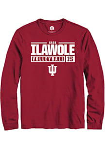 Sade Ilawole  Indiana Hoosiers Red Rally NIL Stacked Box Long Sleeve T Shirt