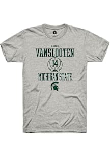 Grace VanSlooten  Michigan State Spartans Ash Rally NIL Sport Icon Short Sleeve T Shirt