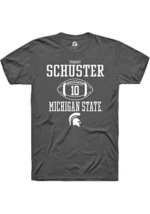 Tommy Schuster  Michigan State Spartans Dark Grey Rally NIL Sport Icon Short Sleeve T Shirt