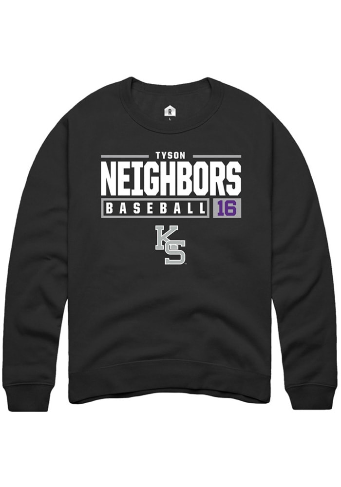 Tyson Neighbors Rally K-State Wildcats Mens Black NIL Stacked Box Long Sleeve Crew Sweatshirt