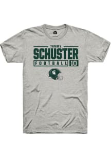 Tommy Schuster  Michigan State Spartans Ash Rally NIL Stacked Box Short Sleeve T Shirt