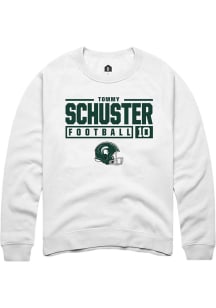 Tommy Schuster  Rally Michigan State Spartans Mens White NIL Stacked Box Long Sleeve Crew Sweatshi..