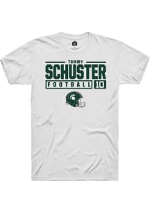 Tommy Schuster  Michigan State Spartans White Rally NIL Stacked Box Short Sleeve T Shirt