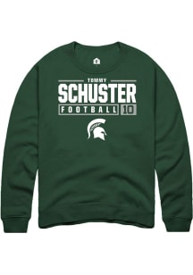 Tommy Schuster  Rally Michigan State Spartans Mens Green NIL Stacked Box Long Sleeve Crew Sweatshi..