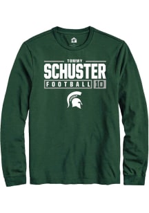 Tommy Schuster  Michigan State Spartans Green Rally NIL Stacked Box Long Sleeve T Shirt