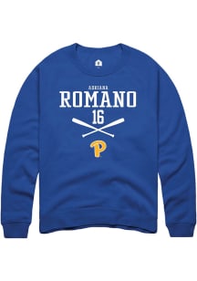 Adriana Romano Rally Mens Blue Pitt Panthers NIL Sport Icon Crew Sweatshirt