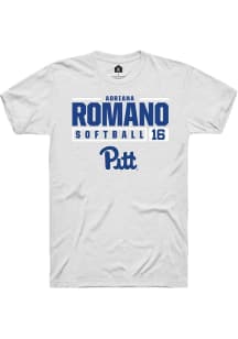 Adriana Romano White Pitt Panthers NIL Stacked Box Short Sleeve T Shirt