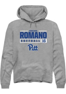 Adriana Romano Rally Mens Graphite Pitt Panthers NIL Stacked Box Hooded Sweatshirt