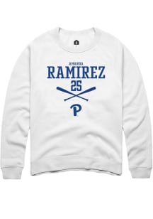 Amanda Ramirez Rally Mens White Pitt Panthers NIL Sport Icon Crew Sweatshirt