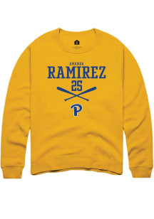 Amanda Ramirez Rally Mens Gold Pitt Panthers NIL Sport Icon Crew Sweatshirt