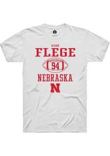 Aidan Flege  Nebraska Cornhuskers White Rally NIL Sport Icon Short Sleeve T Shirt