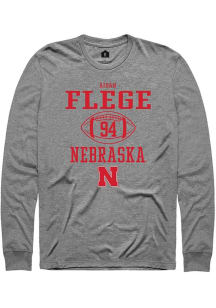 Aidan Flege  Nebraska Cornhuskers Graphite Rally NIL Sport Icon Long Sleeve T Shirt